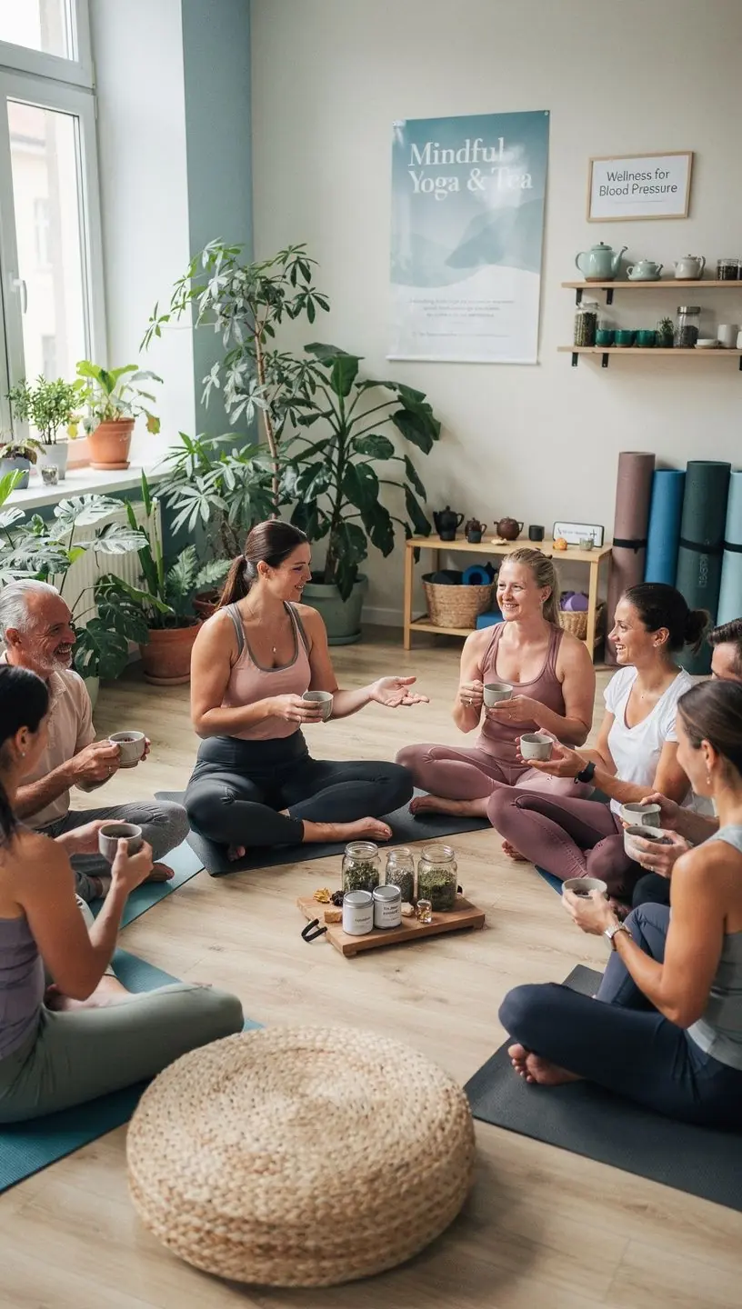 Egy csésze gyógytea, mellette citromszeletek és méz, a vérnyomás javítása érdekében.